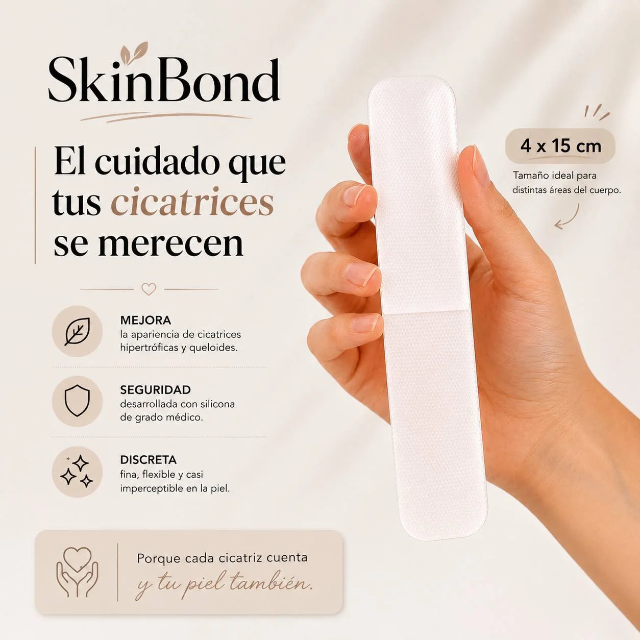 SkinBond – Láminas de silicona para cicatriz de cesárea