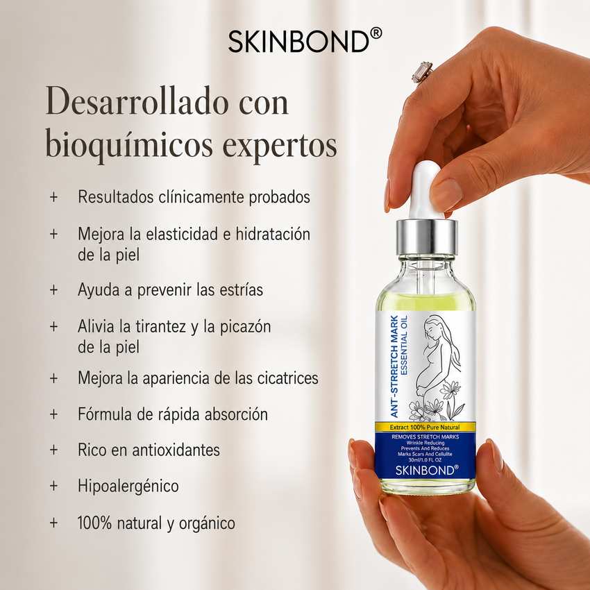 SkinBond Aceite - Cicatrices y estrías menos visibles en semanas