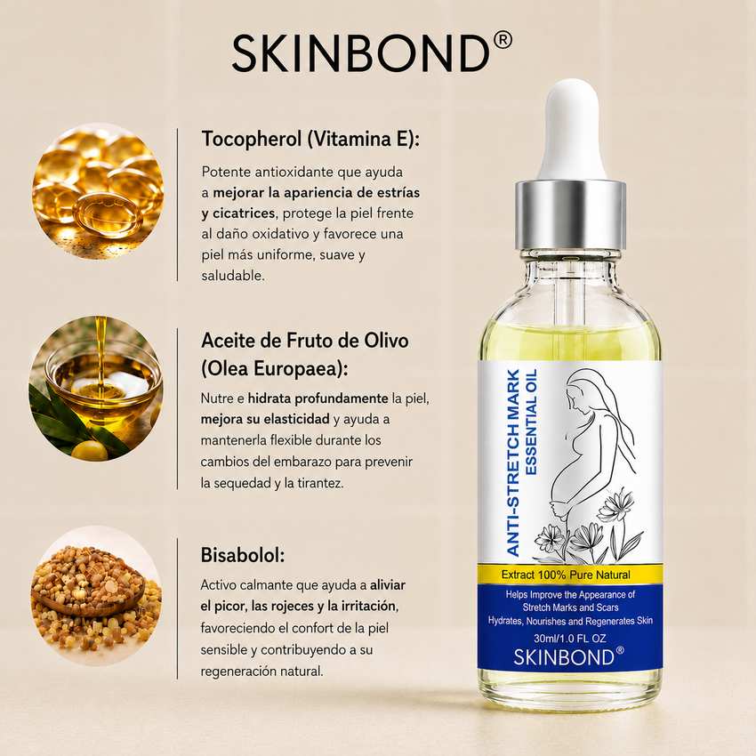 SkinBond Aceite - Cicatrices y estrías menos visibles en semanas