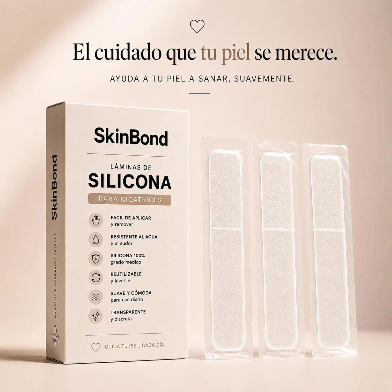 SkinBond – Láminas de silicona para cicatriz de cesárea
